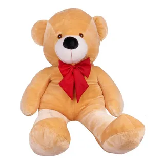 Urso PelĂșcia Grande Teddy 1,10 Metros Personalizado Cor Doce De Leite Laço Vermelho Urso PelĂșcia Grande Teddy 1,10 Metros Personalizado Cor Doce De Leite Laço Vermelho