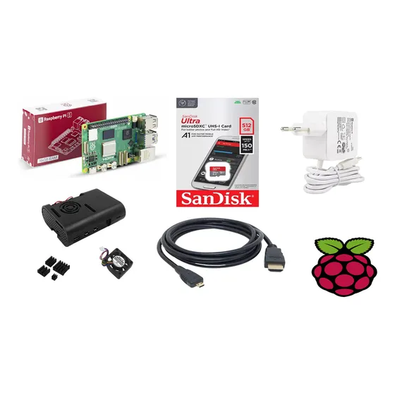 Kit Completo Raspberry Pi5 Pi5 16gb Ram, Sd 512gb,fonte 100%