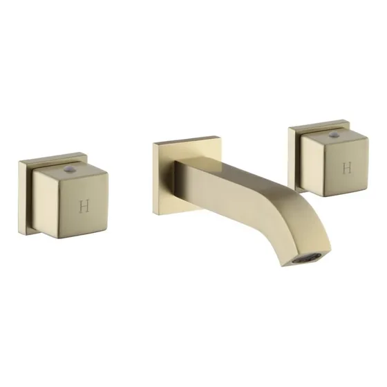 Grifería De Pared Lavamanos Dorada Dorado