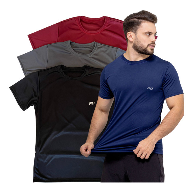 Camisa Time Fit Kit Com 4 Academia Treino Corrida Top Camisa Time Fit Kit Com 4 Academia Treino Corrida Top
