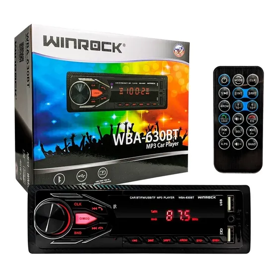 Radio Winrock Wba-630bt 1 Din Bluetooth Usb Fm Para Carro
