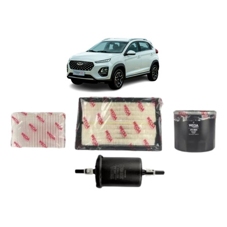 Kit Revisão Filtros Wega Tiggo 3x 1.0 3 Cilindros 2021/.. Kit Revisão Filtros Wega Tiggo 3x 1.0 3 Cilindros 2021/..