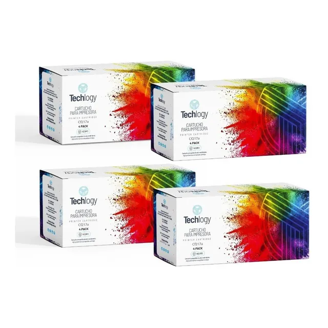 Toner Techlogy 217a 17a M102a Mfp M130a Con Chip 4 Pack Tinta Negro