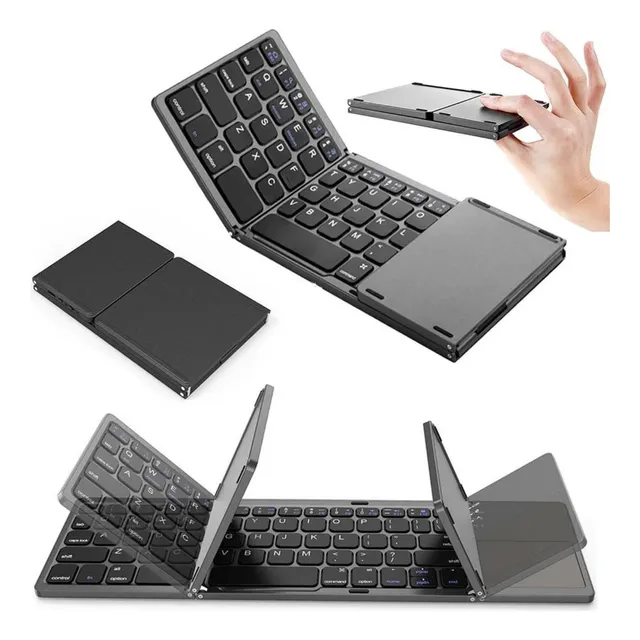 Mini Teclado Bluetooth Con Panel Táctil Inálambrico Plegable