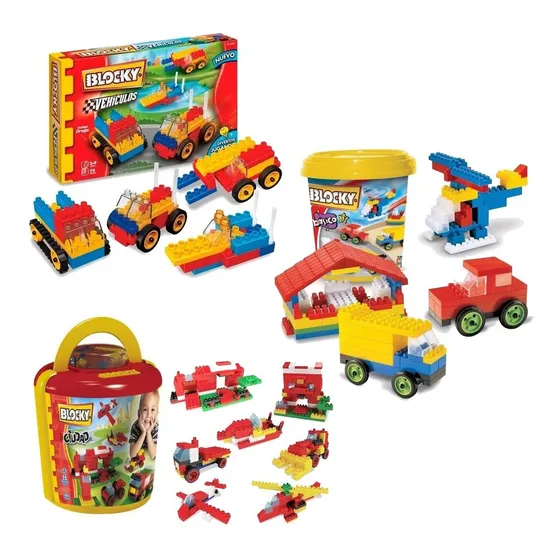 Blocky Ladrillos Construccion No 3 370 Pzas Bloques Balde
