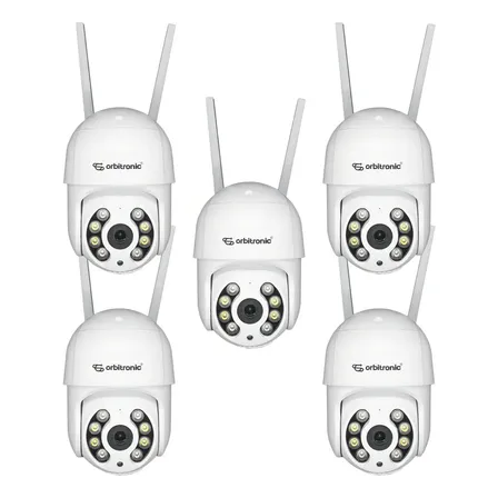 Kit 5 Cameras de Seguranca IP Wi Fi Externa Interna Orbitronic ORB776 Resolucao 1080p Branco
