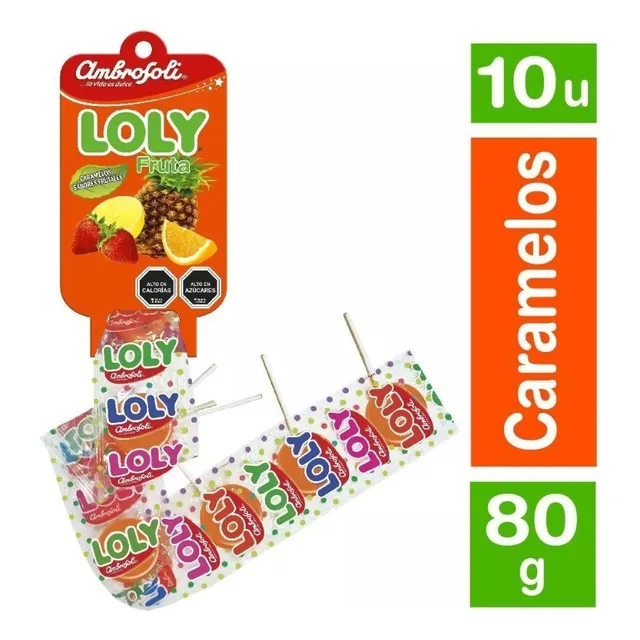 Loly Frutas Paletas De Caramelo 10 Unidades Piñatas Cumple