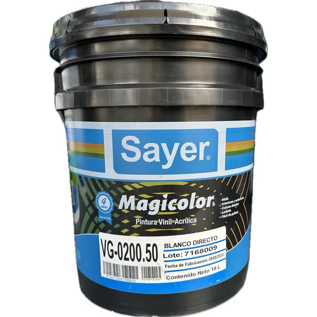 Cubeta Pintura Vinilica Lavable 19lt Colores Acrilica Sayer Color Blanco