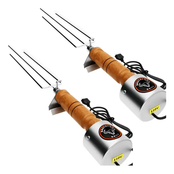 Espeto Giratório Elétrico Churrasco Brothers Grill Kit Com 2