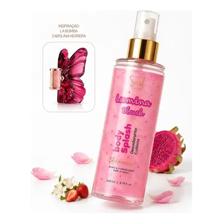 Body Splash Perfume Feminino Partículas Brilho Lumina Shimer
