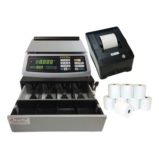 Ideal Verdulerias Balanza Bateria 30kg + Impresor + Gaveta