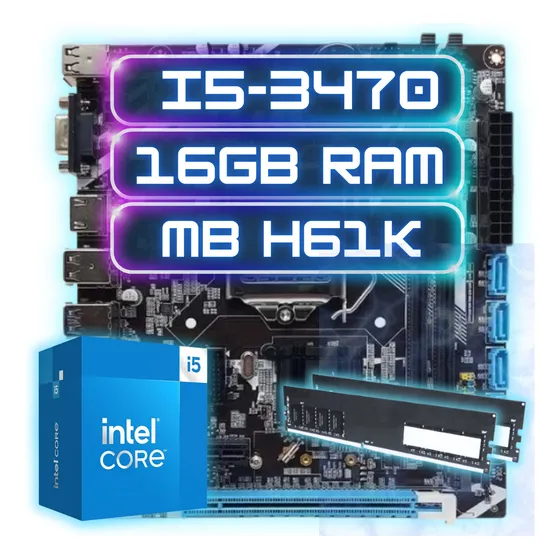 Kit Upgrade Pc Gamer Cpu Intel I5-3470 + Ddr3 16gb + Mb H61