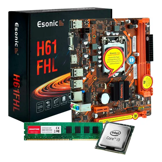 Tarjeta Madre Con Procesador Core I3 + 4gb Ram Y Cooler 1155
