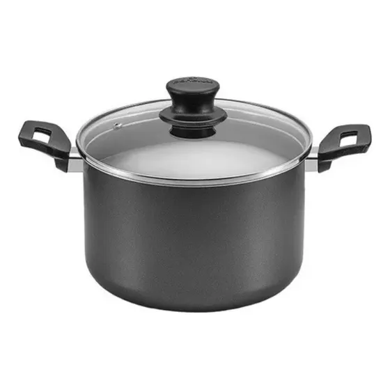 Olla Cacerola Antiadherente 20cm Panelux Gris C/tapa Vidrio