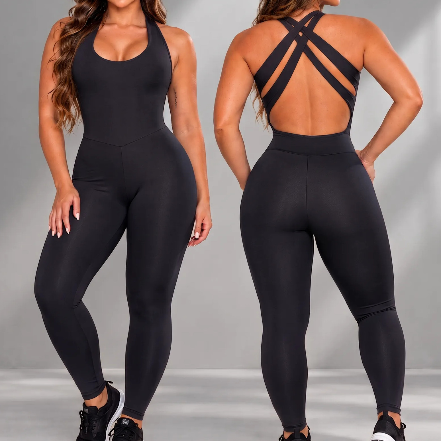 Macacão Fitness Academia Zero Transparência Treino Ginástica Macacão Fitness Academia Zero Transparência Treino Ginástica
