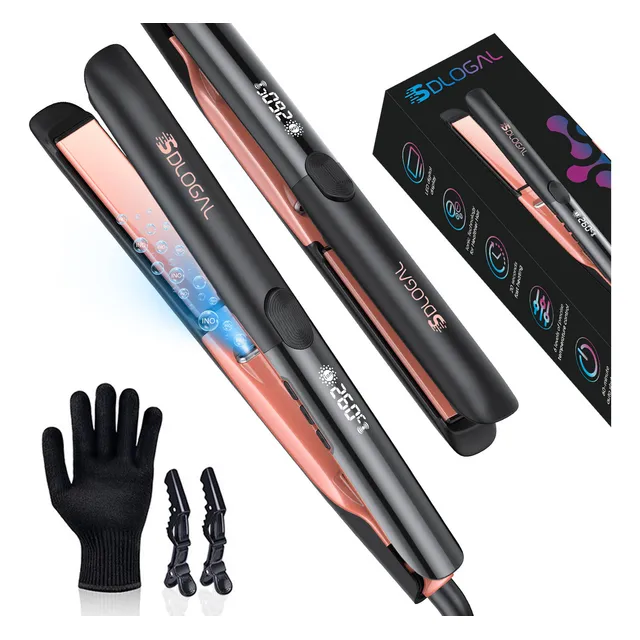 Plancha De Cabello Profesional Cerámica Sdlogal 2 En 1 Para Pelo,500f Alta Temp Iones Negativo,plancha De Pelo Y Rizador Herramienta De Peinado Para Alisar El Cabello