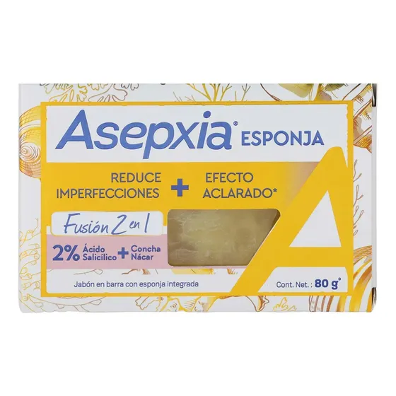 Jabón Asepxia Con Acido Salicilico + Concha De Nacar 80grs