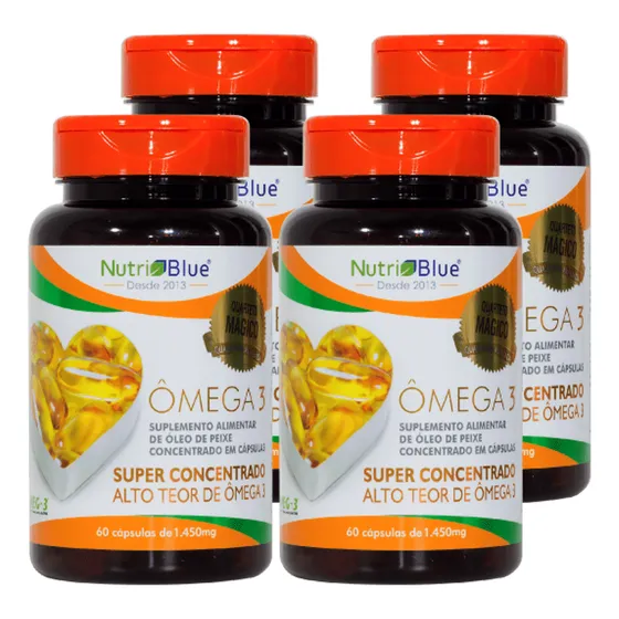 4 X Ômega 3 Ômega 3 Com Vitamina E Nutri Blue Origina