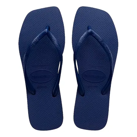 Chinelo Havaianas Square Slim Pop Quadrada Feminino Logo Marinho 35-36