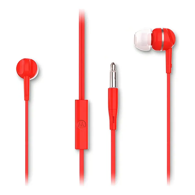 Audífonos Motorola Earbuds 105 Manos Libres Jack 3.5 Origin Rojo