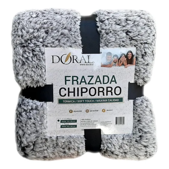 Frazada Chiporro Two Tones 1/5 Plazas Doral Color Gris Diseño De La Tela Liso