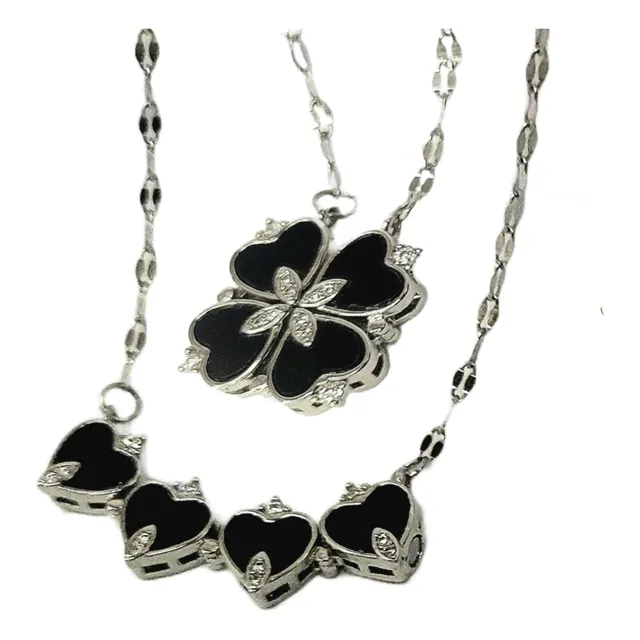 Collar Amor Collar Trébol Corazón Collar Imantado 2x1