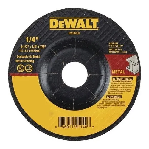 Disco Pulimetal T27 4.1/2 X 1/4 Color Negro