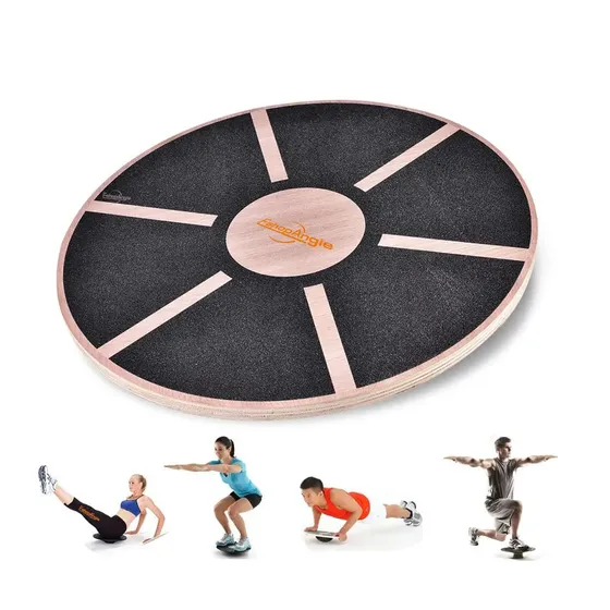 Tabla Disco Equilibrio Balance Madera Fisioterapia Fitness Negro