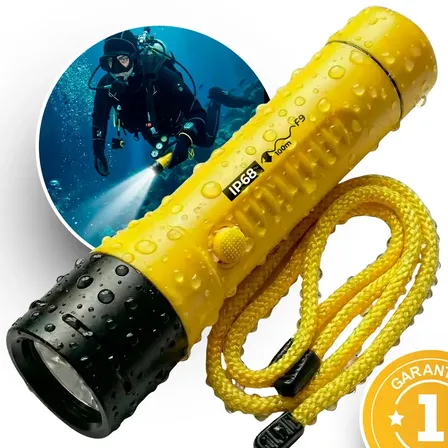 Lanterna de Mergulho Profissional F9 Led Potente Alta Intensidade 3000 Lumens Pesca Camping Resistente Prova D'agua 100 Metros Profundidade Led Cree L2 Uniled