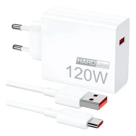 Carregador Celular 120w Turbo Compatível Xiaomi Poco X5 X6 X7 Pro Xiaomi 12t 13t 14t 15t Redmi 12 13 14 + Cabo Tipo-c - Marca Hardline Branco