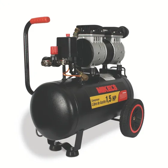 Compresor Aire Libre Aceite 1.5 Hp 24 Litros Mikels Color Negro