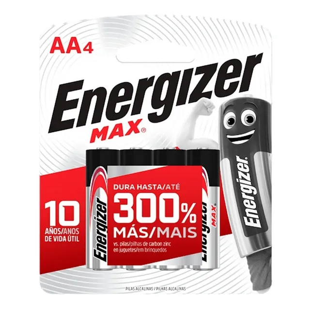 4 Pilas AA Energizer MAX E91 Alcalina