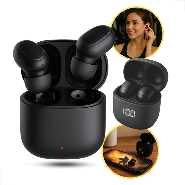 Fone De Ouvido Bluetooth Estéreo Sem Fio Premium Tws Preto