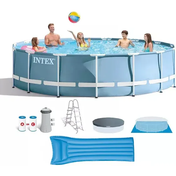 Pileta Intex Estructural Grande Con Accesorios + Colchoneta