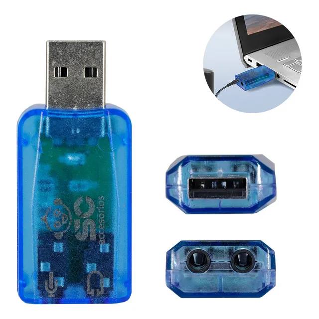 Tarjeta De Sonido 3.d Audio 5.1 Canales Usb Para Pc Laptop