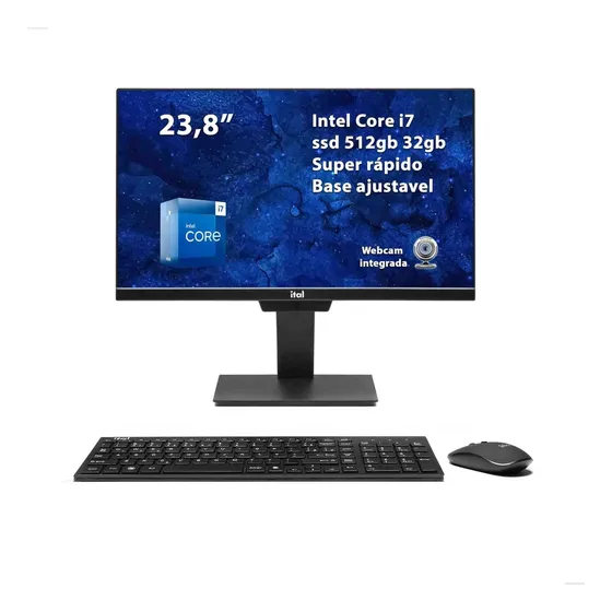 Computador Touch-screen All In One I7 32gb 512gb Preto Ital
