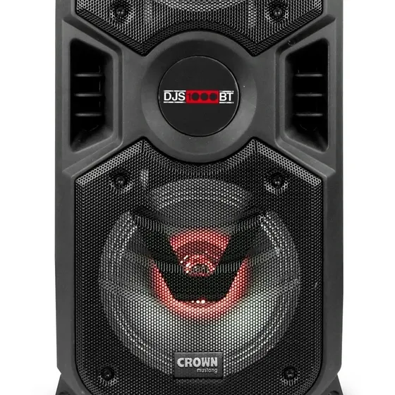 Bafle Potenciado 2 X 6.5 Woofer Crown Mustang Djs1000bt Color Negro