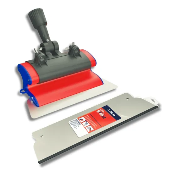 Desempenadeira Aço Inox 25cm+ Refil E Suporte Extensor Atlas