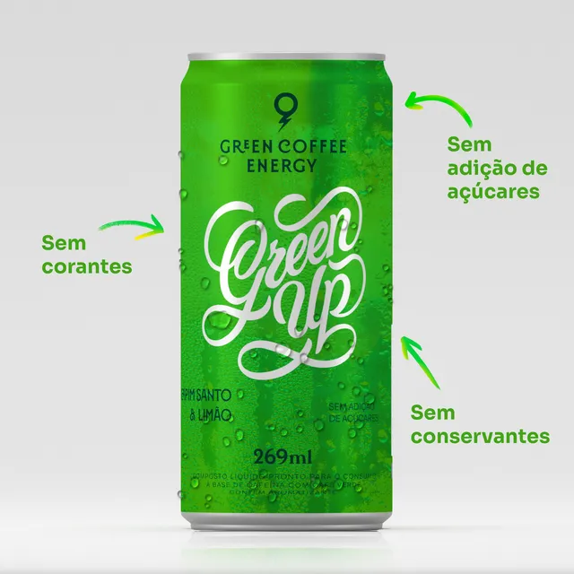 Energético Green Up Capim Santo E Limão Pack 6 Latas 269ml