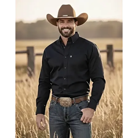 Camisa Laredo Country Comfort Manga Longa Bolso Spandex