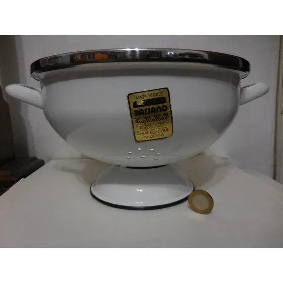 Colador Escurridor De Pasta De Peltre Made In Italy