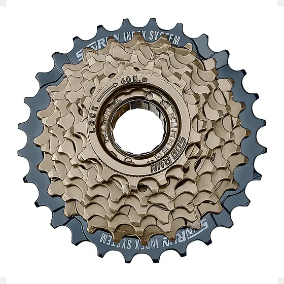 Catraca De Rosca 8v 13x28d Roda Livre Indexada Bicicleta Mtb Cor Dourado