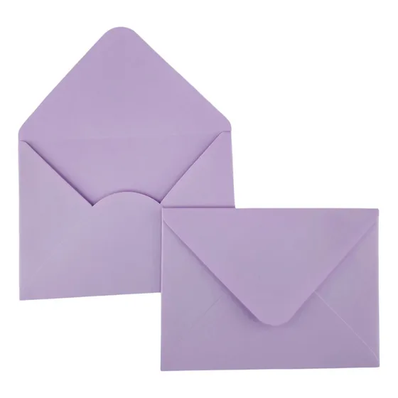 50 Sobres Mini Tarjetas Invitaciones Dinero Colores 11x8cm Color Lila - 100g - 8x11cm