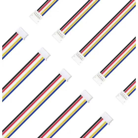 5 X Conector Jst Micro 5 Pines Par Macho Y Hembra Cable 20cm Color Negro