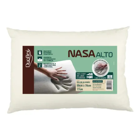 Travesseiro Nasa Alto Viscoelástico C/ 17cm Altura Duoflex Cor Bege