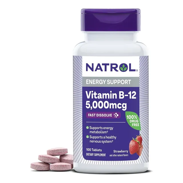 Vitamina B12  Natrol 5000mcg Sublingual/100 Unidades