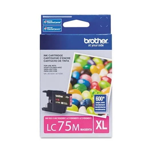 Tinta Brother Lc75m Magenta 600 Páginas Alto Rendimiento
