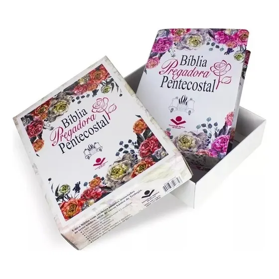 Bíblia da Pregadora Pentecostal Couro ilustrada florida Almeida Revista e Corrigida ARC de Sociedade Bíblica do Brasil Editorial Sociedade Bíblica do Brasil en português 2018
