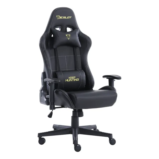 Silla Gamer Ocelot Ergonómica Reclinable Piel Sintética Negro Piel Sintética