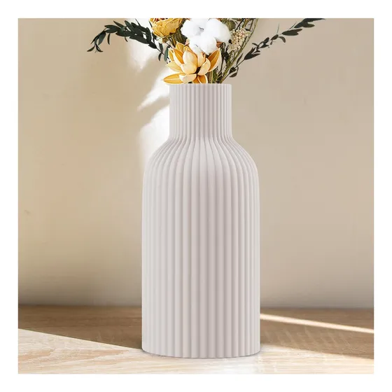 Florero Decorativo Minimalista De Cerámica, Blanco